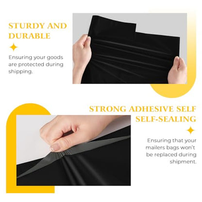 Metronic 25Pcs Poly Mailers 17.7x22 Inch Large Shipping Bags for Clothes - color: Black, size: 17.7x22 25PC