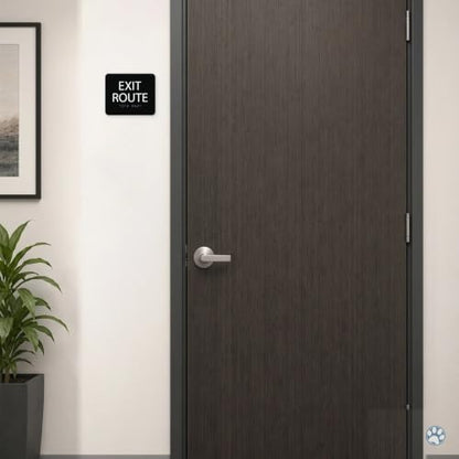 Alpha Dog Exit Route Sign, 5x6 ADA Braille Sign, Black - color: Black, size: Exit Route