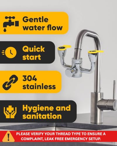 Eye Wash Kit, Push Style Eye Wash Units - 1 Pack - Yellow - color: Yellow, size: Pack of 1