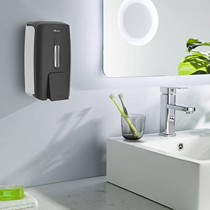 Soap Dispenser Wall Mount Adhesive Commercial Soap Dispenser 800ml No Drill Hand Sanitizer Dispenser for Bathroom Support Liquid and Gel,Black-PN9088 - color: Black