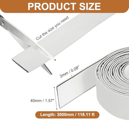Smoke Fire Seal Strip 9.8Ft 40mm/1.57" Wx 2mm/0.08" T White - color: White, size: 9.8FT x 40mm / 1.57" W x 2mm / 0.08" T