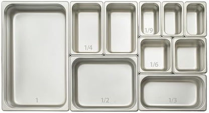 Winco 2.5-Inch Deep Full-Size Anti-Jamming Steam Table Pan, 25 Gauge, NSF, Stainless Steel, Medium - size: 2.5" Deep