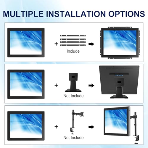 1280x1024 Industrial Touch Display, 19 Inch 10-Point Open Frame Touch Monitor, 1280x1024 Multi-Touch Screen Monitor, with HD-MI VGA Interface for Industrial Retail Commercial - size: 19.0