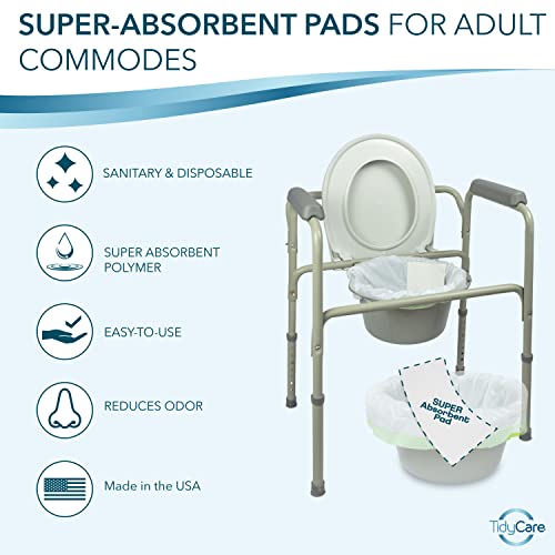 TidyCare Value Pack of 40 Disposable Absorbent Bedside Commode Pads - size: 40 Count (Pack of 1)