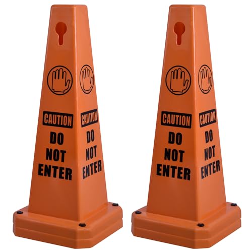 OrangeStar 4-Pack 26.5" Do Not Enter Cones with Heavy Rubber Base - color: Orange, size: 26.5 Inches