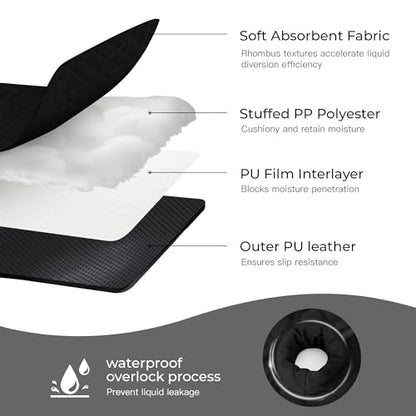 2 Pack Waterproof Piddle Pads Carseat Potty Training Car Seat Protector Waterproof Car Seat Liner Cover to Prevent Pee - color: Black-2 Packs