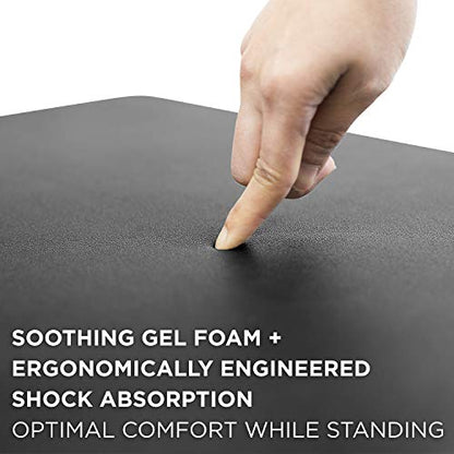Mount-It! Anti Fatigue Floor Mat, 18x22, Black - color: Black