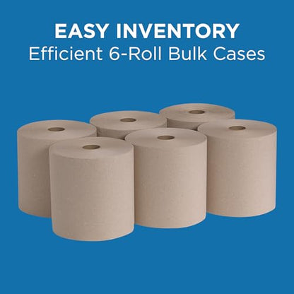 Pacific Blue Basic by Georgia-Pacific PRO Recycled Hardwound Paper Towel Rolls, Brown, 800 Feet Per Roll, 6 Rolls Per Case, 26301 - style: 6 Rolls