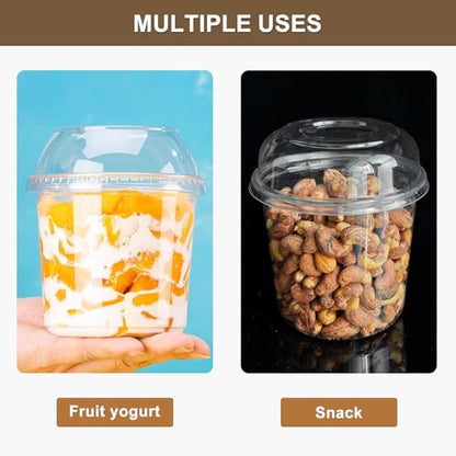 Disposable Food Containers With Lids And Spoons 50 Pack 24oz Parfait Dessert Fruit Salad Cups Take Out Meal Prep Salad Bowls For Lunch, To-Go Party Containers Food Storage Containers With Lids (24oz) - size: 24oz