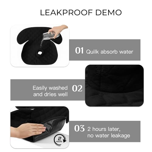 2 Pack Waterproof Piddle Pads Carseat Potty Training Car Seat Protector Waterproof Car Seat Liner Cover to Prevent Pee - color: Black-2 Packs