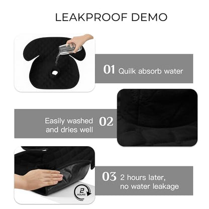 2 Pack Waterproof Piddle Pads Carseat Potty Training Car Seat Protector Waterproof Car Seat Liner Cover to Prevent Pee - color: Black-2 Packs