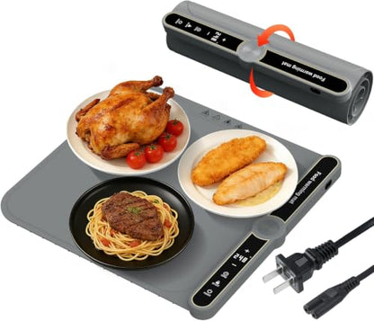 Food Warming Mat Small and Portable Soft Food Warmers for Home 120V - size: Grey-15*16-Small