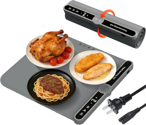 Food Warming Mat Small and Portable Soft Food Warmers for Home 120V - size: Grey-15*16-Small