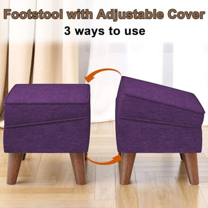 FAGAGA Storage Ottoman, Small Foot Stool Ottoman with Adjustable Lid - color: Purple, size: 11.8"D x 15.8"W x 11.3"H