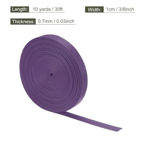 MECCANIXITY Flat Nylon Webbing Strap 3/8 Inch 10 Yards Bean Purple - color: Bean Purple, size: 3/8 Inch x 10 Yards