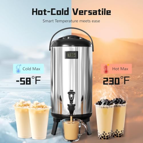 2 Pack Stainless Steel Insulated Beverage Dispenser 3.2 Gallon/12 L - size: 2 Pack