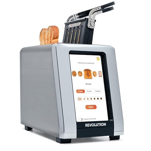 Revolution (Bundle) R180 Connect Touchscreen Smart Toaster + Toastie Press – Choose from 6 Bread Types, 7 Browning Levels, & Toastie Press Mode (Stainless Steel, 2-Slice) - color: Stainless Steel, style: R180 Connect Bundle