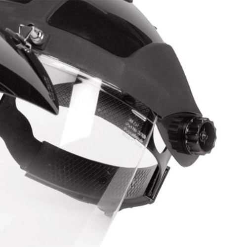 Sellstrom DP4 Face Shield - Lightweight Mask with High Impact Crown & Ratchet Headgear for Work, Grinding, Plasma/Flame Cutting - ANSI Z87.1 - Clear Anti Fog Polycarbonate Window - UV/IR Flip Up Visor - style: Shade 8 Infrared Visor