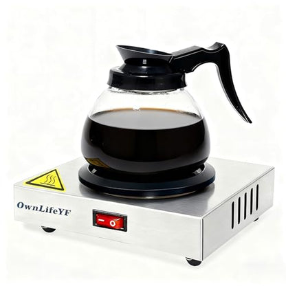 Commercial Coffee Pot Warmer 176℉, Stainless Steel Single Burner Plate