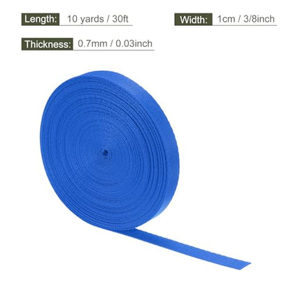 MECCANIXITY Flat Nylon Webbing Strap 3/8 Inch 10 Yards Blue - color: Blue, size: 3/8 Inch x 10 Yards