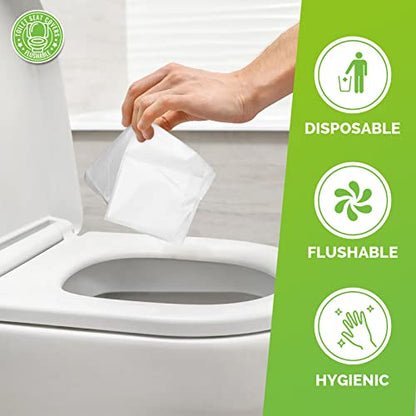 YGDZ Toilet Seat Covers Disposable, 110pcs Flushable Travel Disposable Toilet Seat Covers for Adults Kids Potty Training, Travel Essential Accessories for Airplane, Road Trips, Camping - size: A-Normal Size