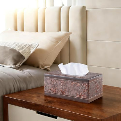 Retro Tissue Box Cover Rectangle,Aesthetic Facial Tissue Cube Box Holder - color: A Retro-embroidery