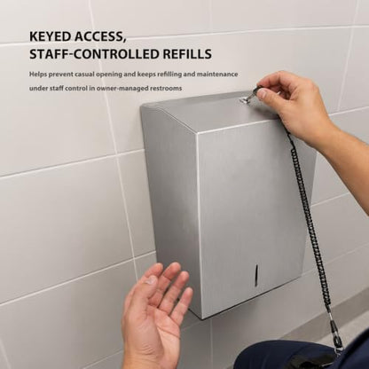 Stainless Steel Paper Towel Dispenser Wall Mount for Commercial Bathrooms - color: 3811-silver