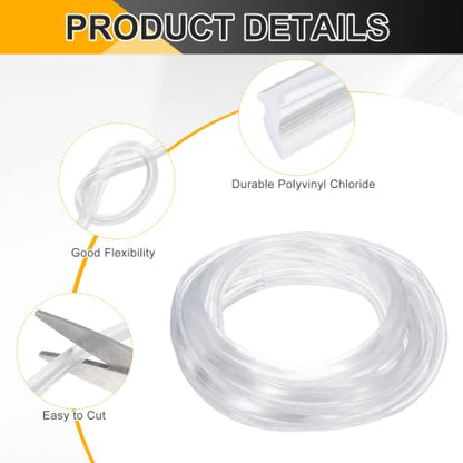 PATIKIL 2Pcs Weather Stripping Door Seal 5/32" Slot, 16.4Ft, Clear, PVC - color: Clear, size: 5/32" Slot, 16.4Ft