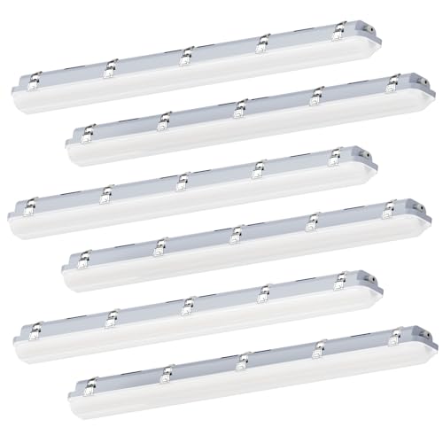 JTT 4FT LED Vapor Tight Light Fixture 60W/50W/40W Options 0-10V - 6Pack - size: 4FT (6-Pack)