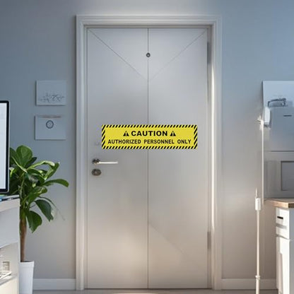 5 Pack Caution Authorized Personnel Only Floor Stickers 24 × 6 Inch