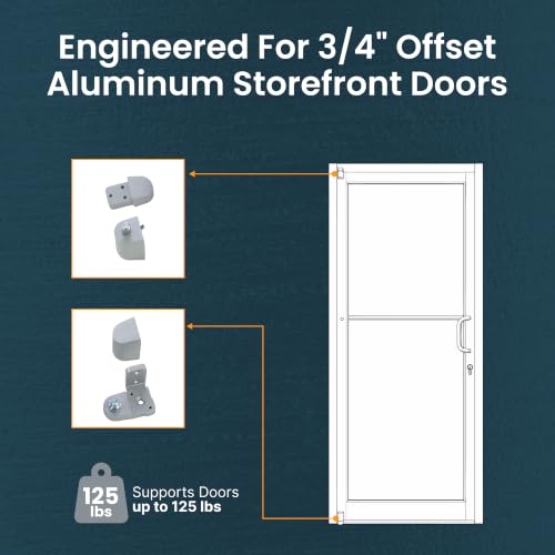 Pittco Style Storefront Door Pivot Hinge Set, Left Hand, Aluminum Silver - size: Left Hand, style: Aluminum Silver
