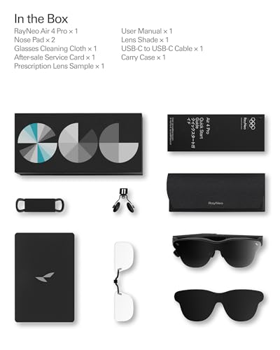RayNeo Air 4 Pro AR/XR Glasses HDR10 201" Display, 120Hz 3D Movie Game