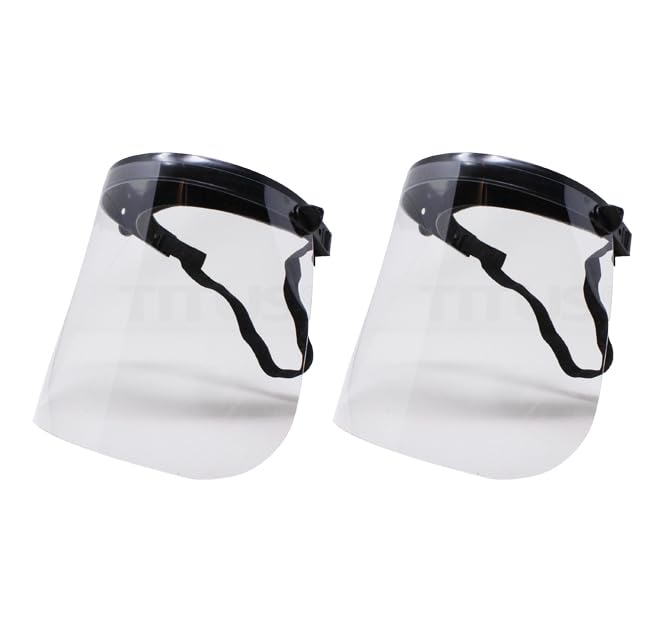 TITUS Safety Face Shield Spray Guard Visor Mask Sanding Grinding Polishing Adjustable ANSI PPE fit over Glasses Protection (2 PACK Black Fixed Face Shield) - style: 2 Pack Black Fixed Face Shield