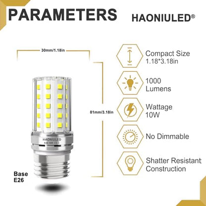 LED Light Bulbs 100 Watt Equivalent, Daylight White 5000K, 10W LED Bulb E26/E27 1000LM for Ceiling Fan Chandelier Pendant Lighting, Non-dimmable,5 Pack - color: 5000k Daylight White