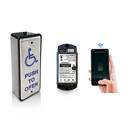 Olideauto Wireless Narrow Handicap Push Button, WiFi Smart Door Control Button, Push Button for Automatic Door Opener