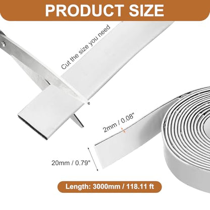 Smoke Fire Seal Strip 9.8Ft 20mm/0.79" Wx 2mm/0.08" T White - color: White, size: 9.8FT x 20mm / 0.79" W x 2mm / 0.08" T
