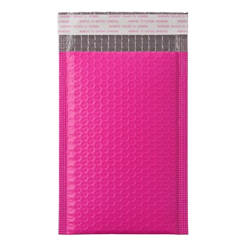 Hot Pink Poly Bubble Mailers 4 x 7 + 1.57 Inch,120 Per Box - color: Hot Pink, size: 4"x7"+1.57"