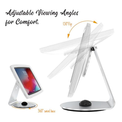 Tablet Kiosk Stand for Desk with Lock - Rotatable Swivel Compatible with 10.9" iPad 10th, Pro 11" 1 2 3 4, Air 4 5, Air 11"(M2/M3/M4), iPad 11"(A16) - BSC109WA - size: 10.9" iPad 10th, Pro 11" 1 2 3 4, Air 4 5, Air 11"