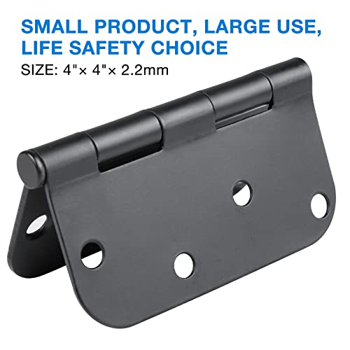 TDCHINGES 18 Pack Matte Black Door Hinges 4 Inch 5/8" Radius Interior Room - color: Matte Black-4 in, size: 18 Pack