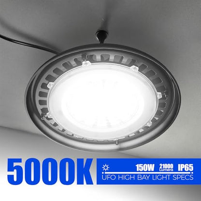 Barrina High Bay LED Shop Lights, 150W, 21000LM, IP65 Waterproof, 5000K - size: 6 Packs