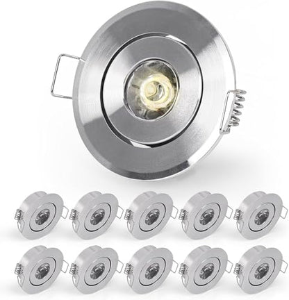 10pcs 2 inch Gimbal LED Recessed Light Small Recessed Lights AC110V - color: Warm White/Silver