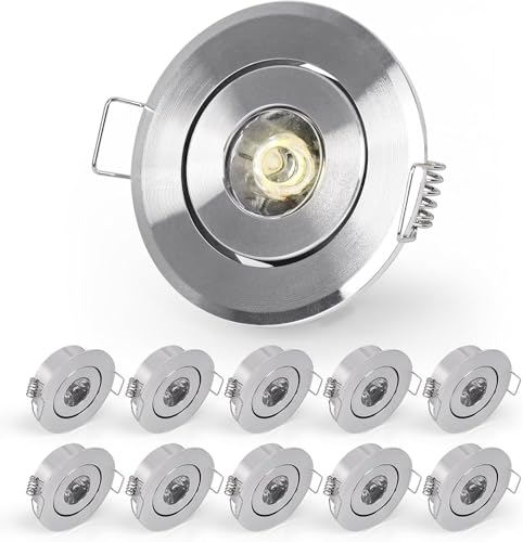 10pcs 2 inch Gimbal LED Recessed Light Small Recessed Lights AC110V - color: Warm White/Silver