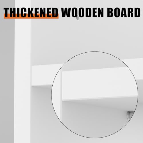 48”W * 20”D * 38”H - Cash Wrap Wood Counter - White Register Counter with 3 Heights Adjustable Shelf - color: White, size: 4 FT