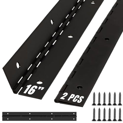 ALBO 16" x 2" Piano Hinge Stainless Steel 304, Black, 2-Pack - color: Black, size: 16 Inch