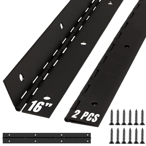 ALBO 16" x 2" Piano Hinge Stainless Steel 304, Black, 2-Pack - color: Black, size: 16 Inch