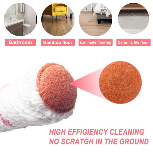 KeFanta Self Wringing Twist Mop, Microfiber Floor Mop with Wringer, 57 inch - color: Pink (1 Handle & 1 Mop Head)