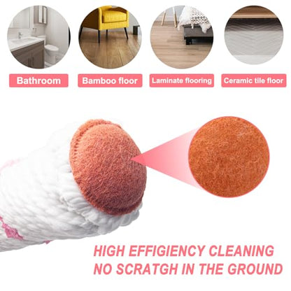 KeFanta Self Wringing Twist Mop, Microfiber Floor Mop with Wringer, 57 inch - color: Pink (1 Handle & 1 Mop Head)