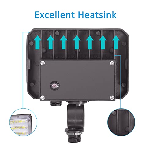 30W LED Flood Light with Knuckle, Outdoor Dusk to Dawn Light 5000K