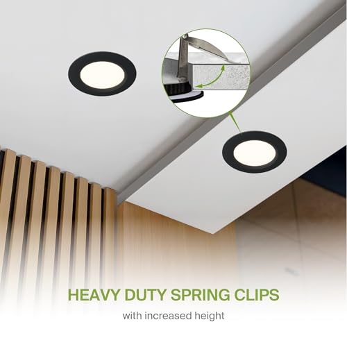 ASD Recessed Lighting 6 Inch Round Commercial LED Downlight, Mini Panel Baffle Trim, 15W 120-277V, 5 CCT 2700K/3000K/3500K/4000K/5000K, Dimmable LED Ceiling Light Fixture, Black, ETL, 6 Pack - color: 6 Pack, size: 6 Inch Black