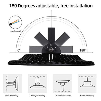 500W LED High Bay Light lamp Factory Warehouse Industrial Lighting 40000 Lumen 6000-6500K IP65 Warehouse LED Lights- Commercial Bay Lighting for Garage Factory Workshop Gym (500W 1) - size: 500W 1pcs